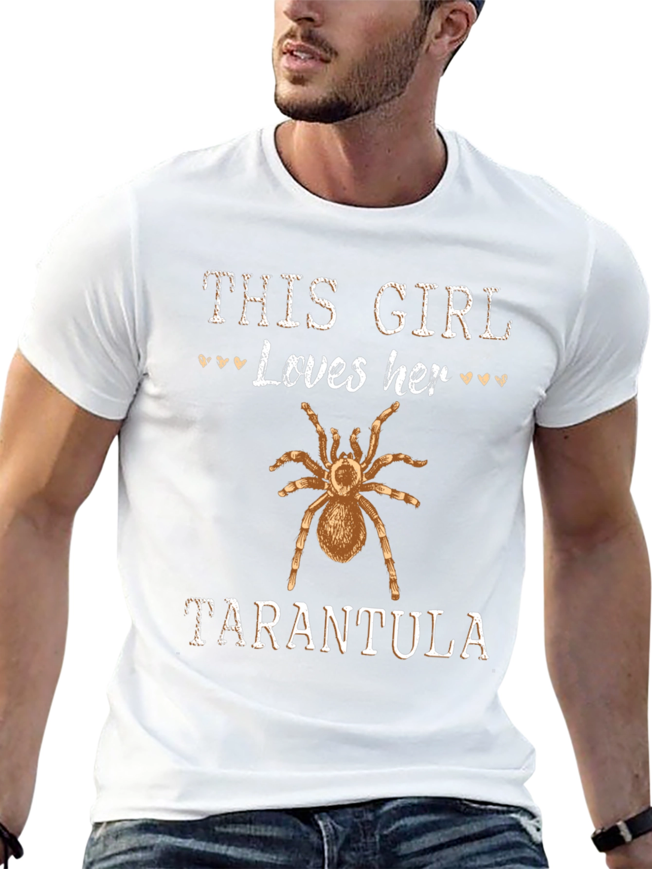 Girl Loves Tarantula Graphic Tee Shirt