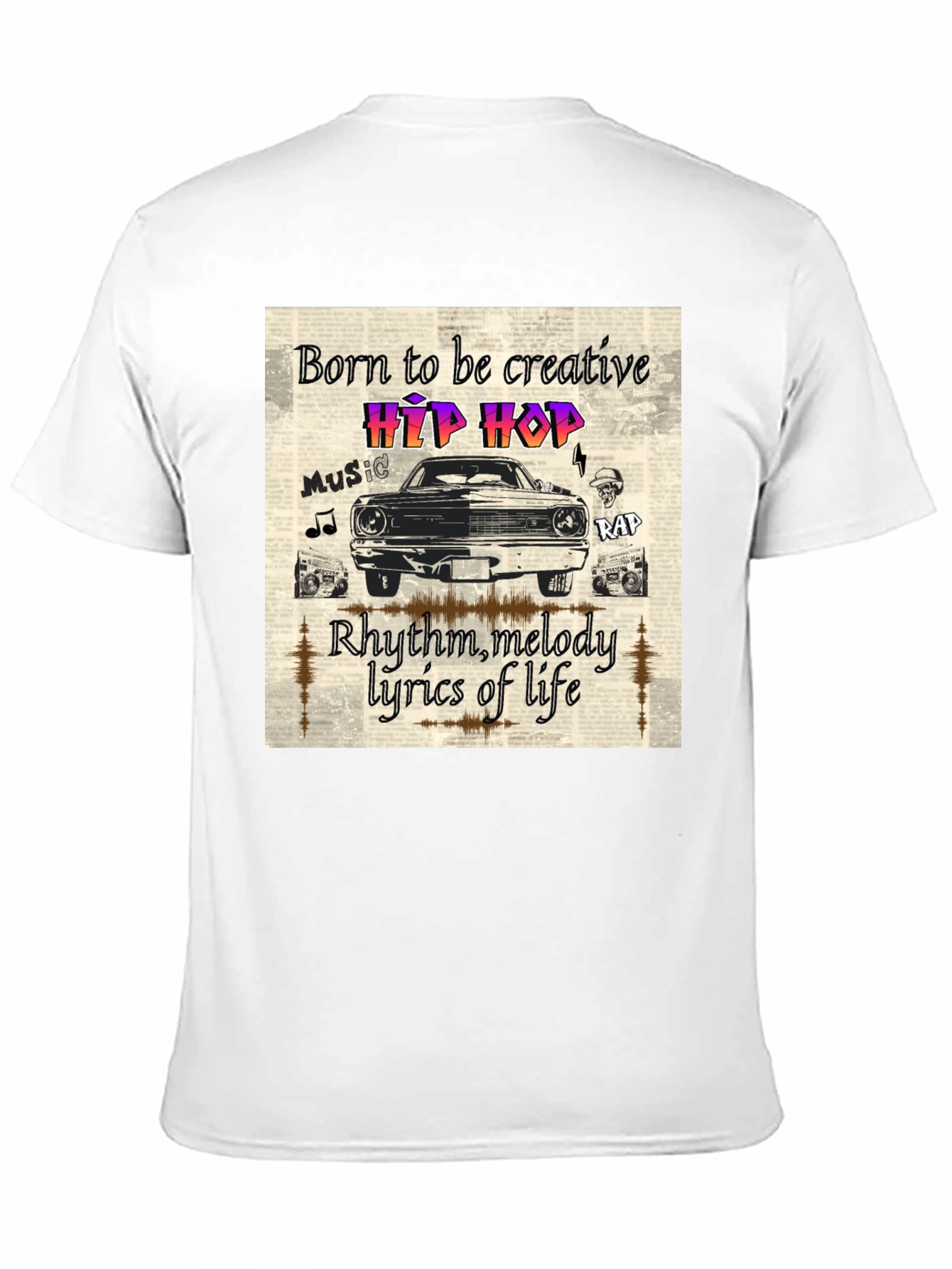 Born to be Creative Hip Hop Graphic Tee
