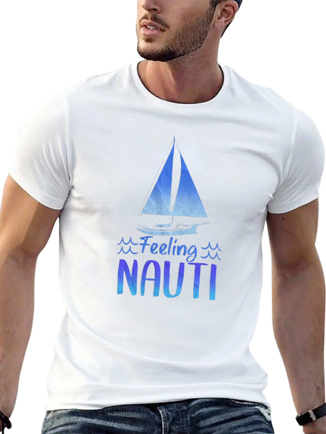 Feeling Nauti Mens Black Graphic T-Shirt