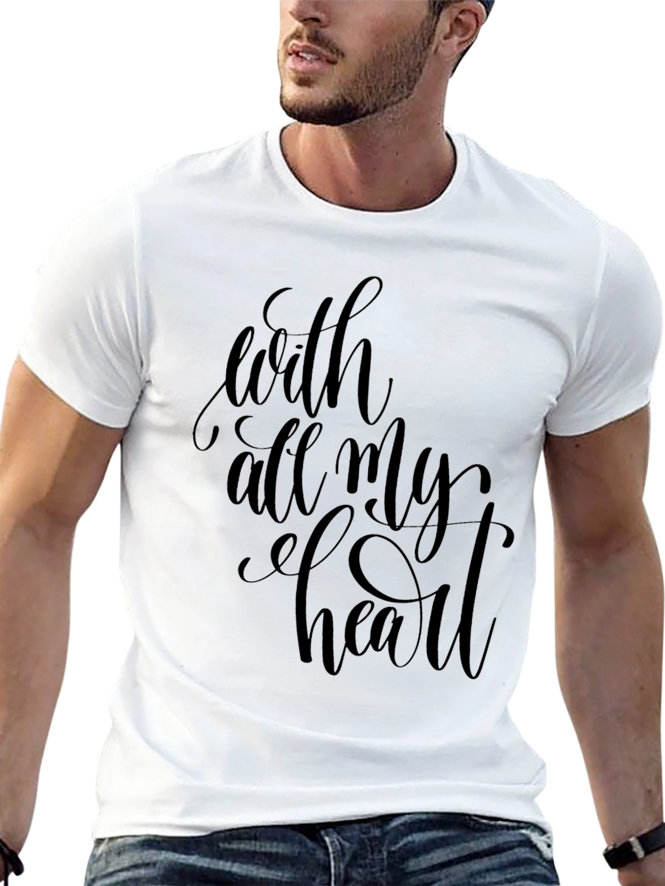 With All My Heart Black Graphic Tee