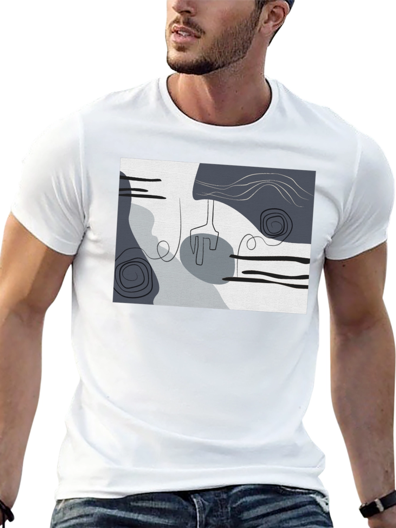 Abstract Art Graphic Black T-Shirt
