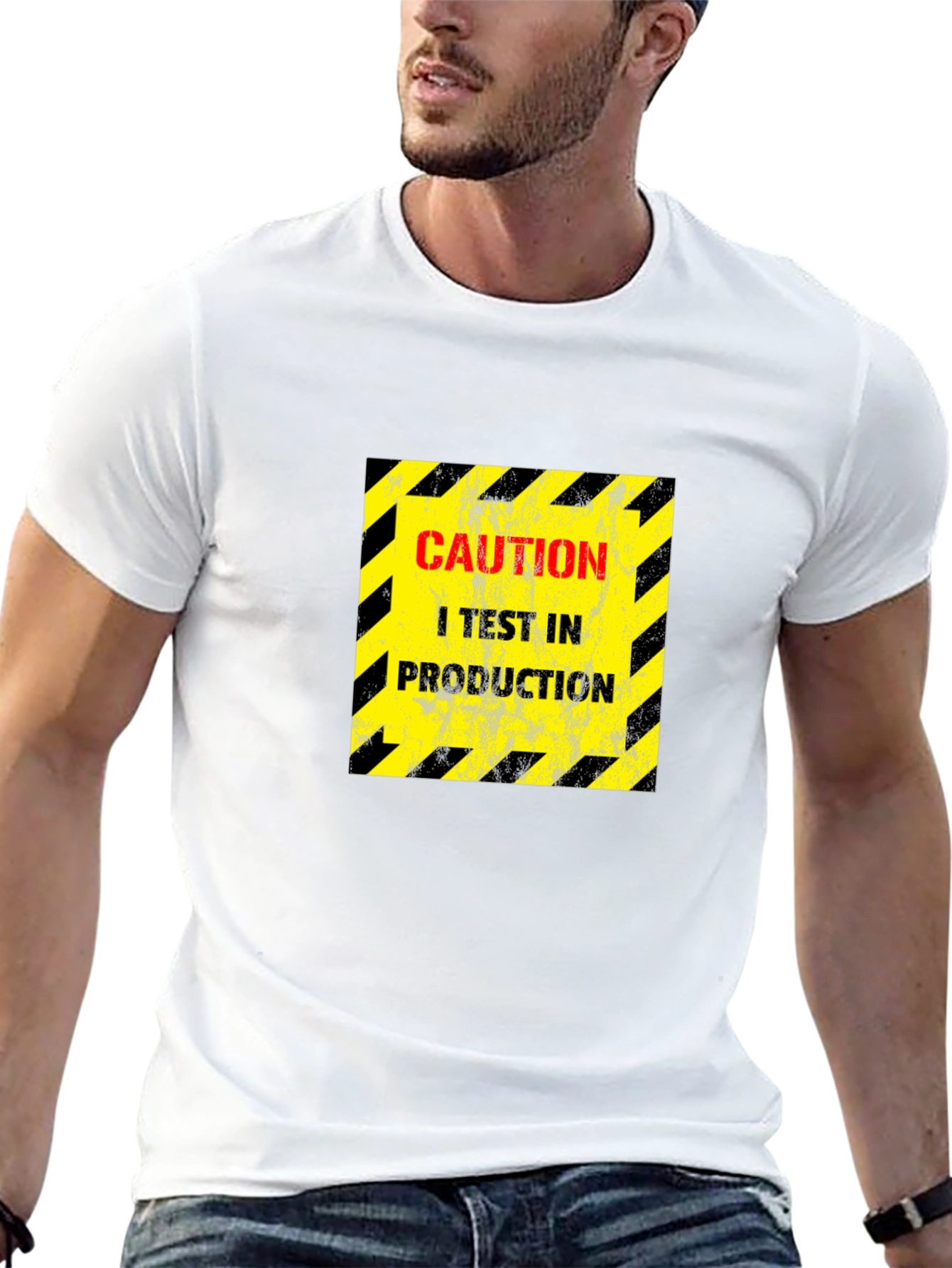Caution I Test In Production Black T-Shirt