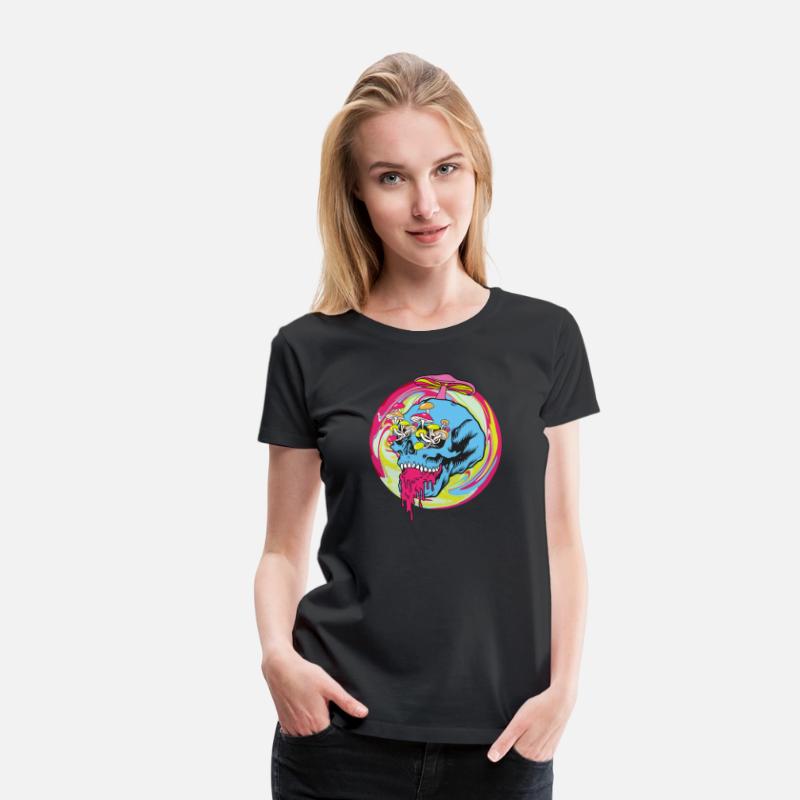 Magic Mushroom Psychedelic Trippy Skull