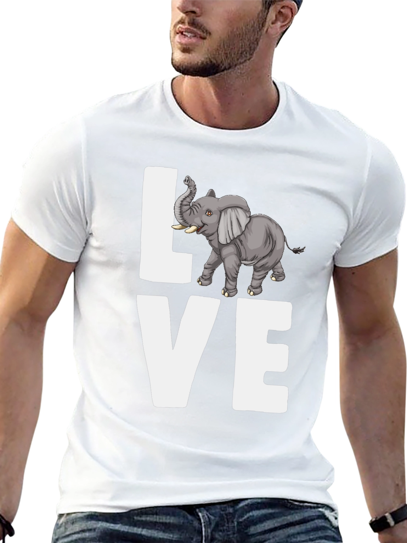 Elephant Love Graphic Tee - Stylish Animal Lover Shirt