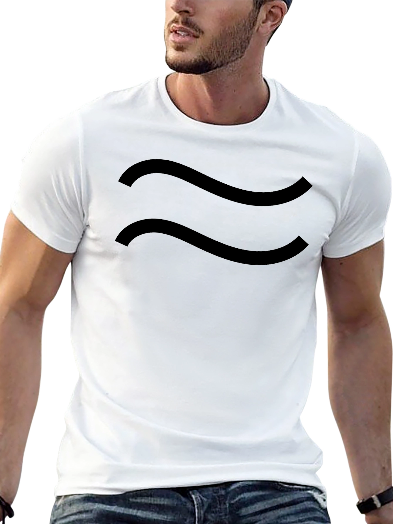 Wavy Line Graphic Tee - Cool Casual Style