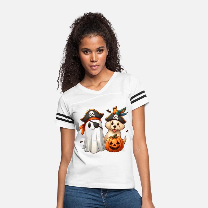 Pirate Pup and Ghostly Pumpkin Halloween Design