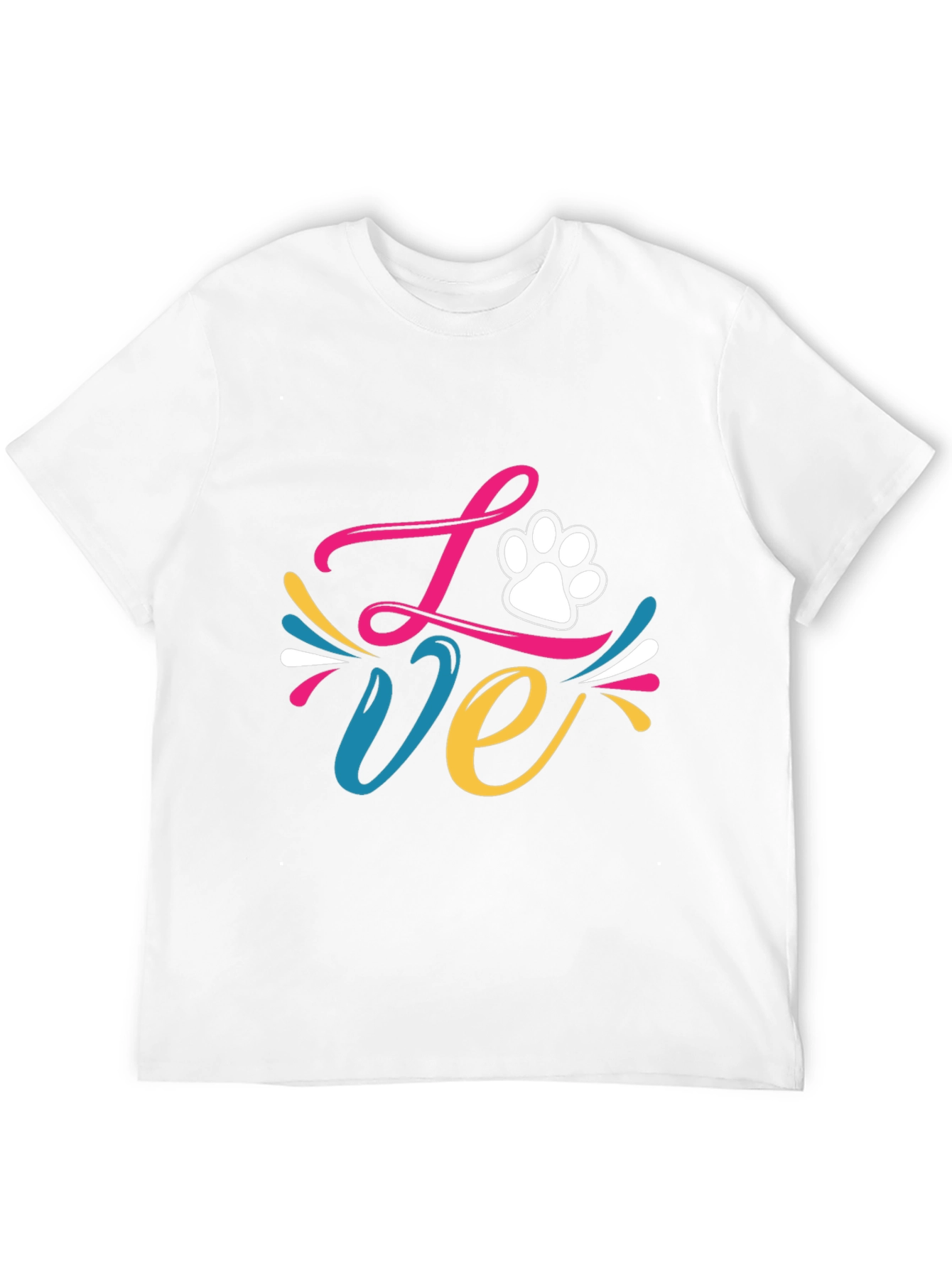 Love Paw Print Graphic Tee - Black