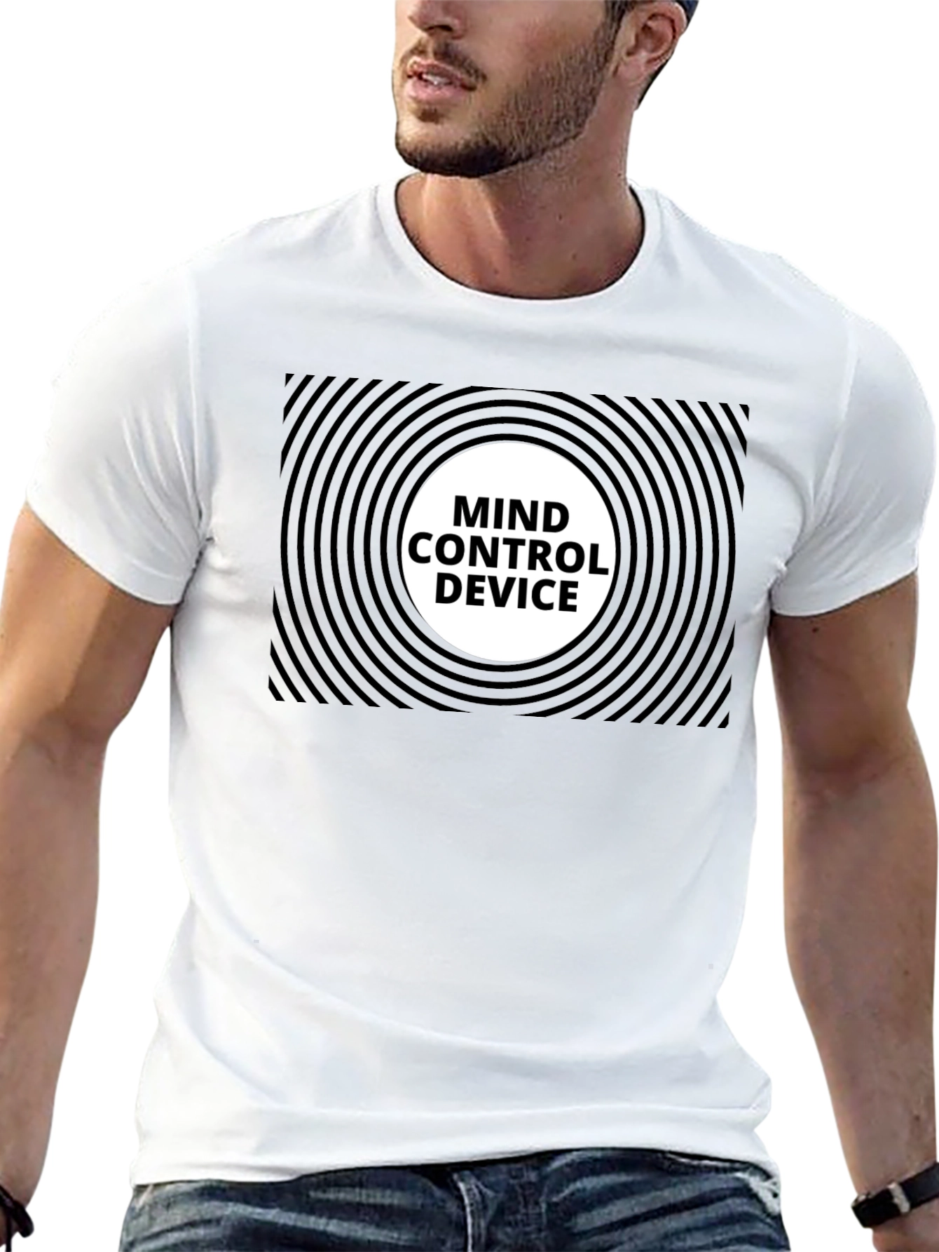 Mind Control Device Graphic T-Shirt - Black Cotton Tee