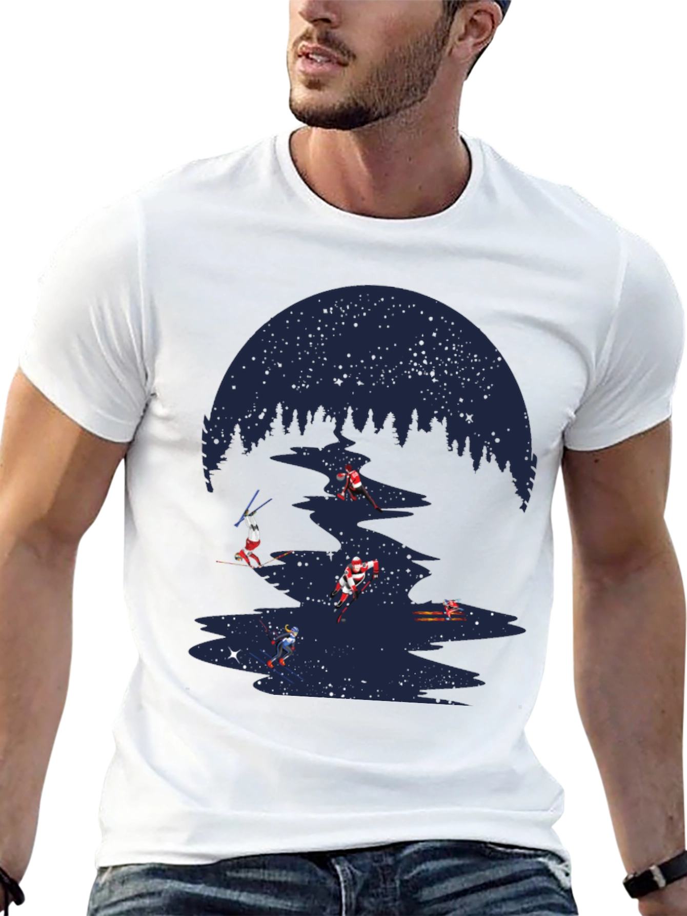 Skiing Through Space T-Shirt