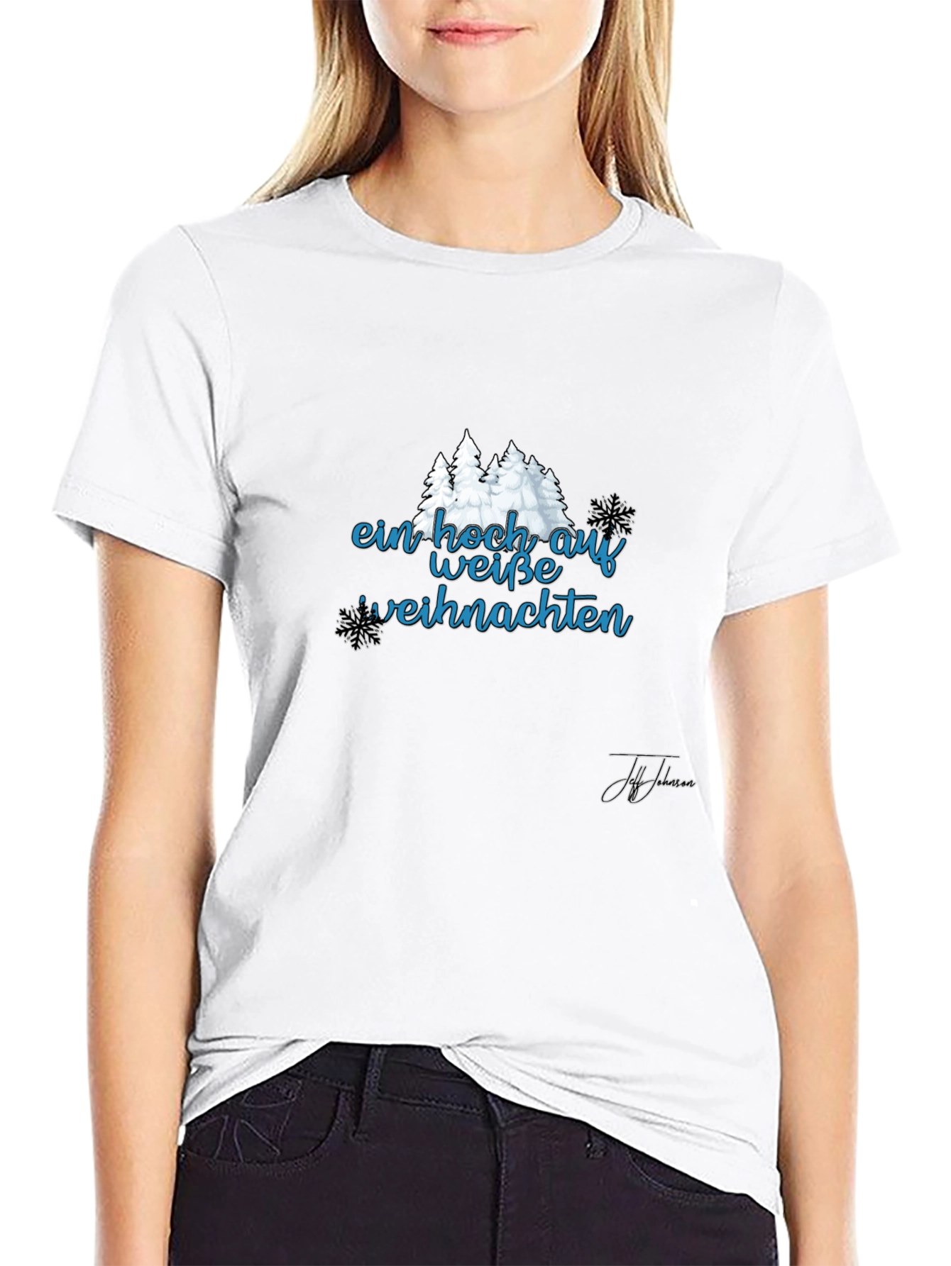 Festive Ein Hoch Auf Weisse Weihnachten Black T-Shirt