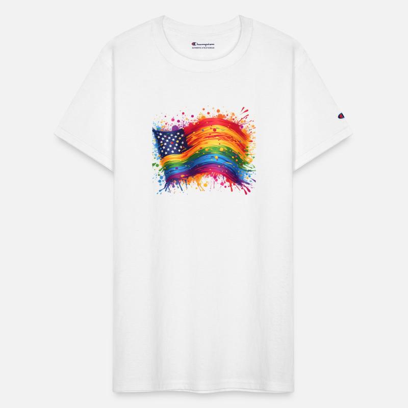 Rainbow American Flag Pride, Splatter Style Pride