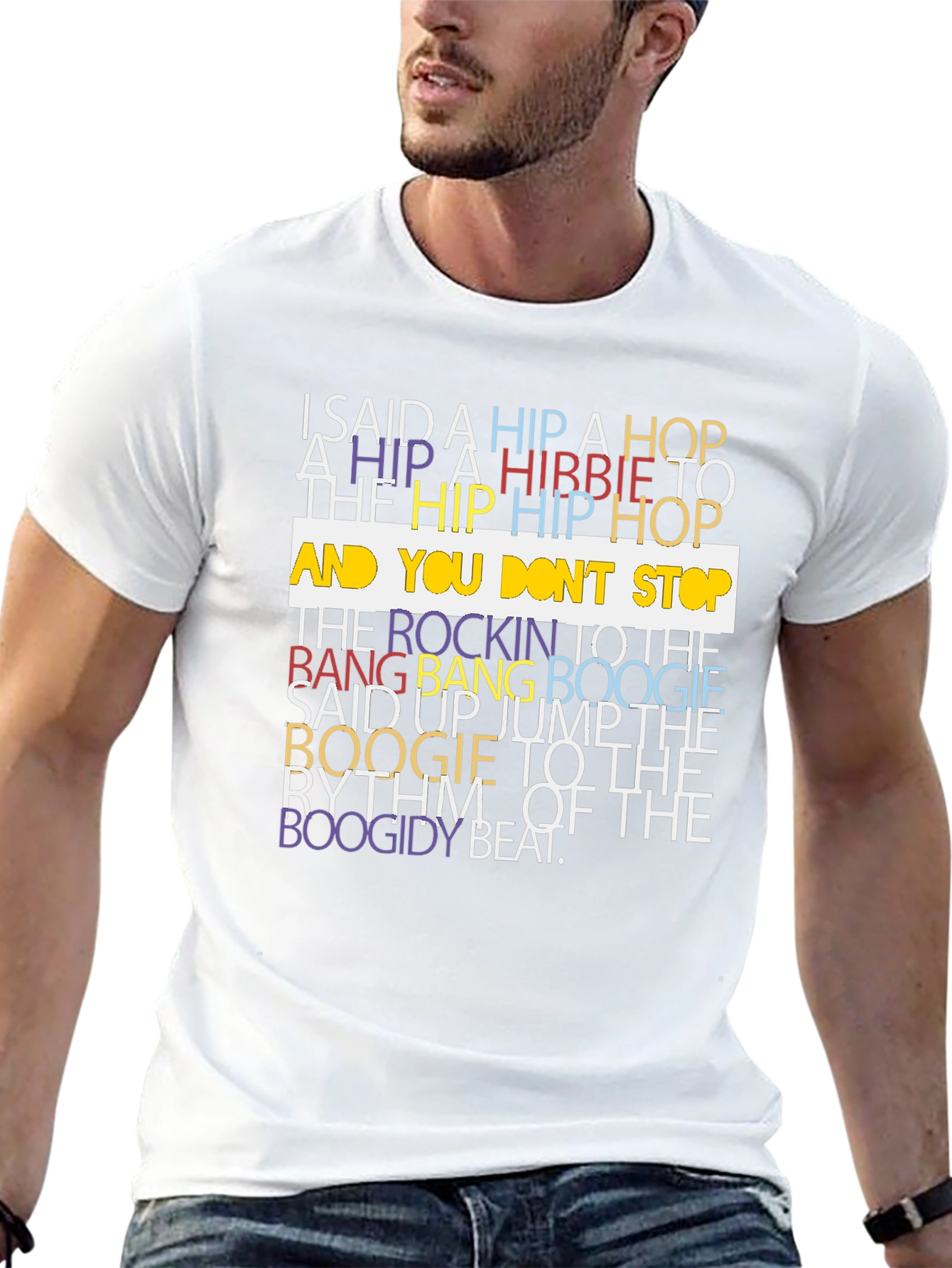 Retro Hip Hop Lyric T-Shirt - Classic Rhyme Design