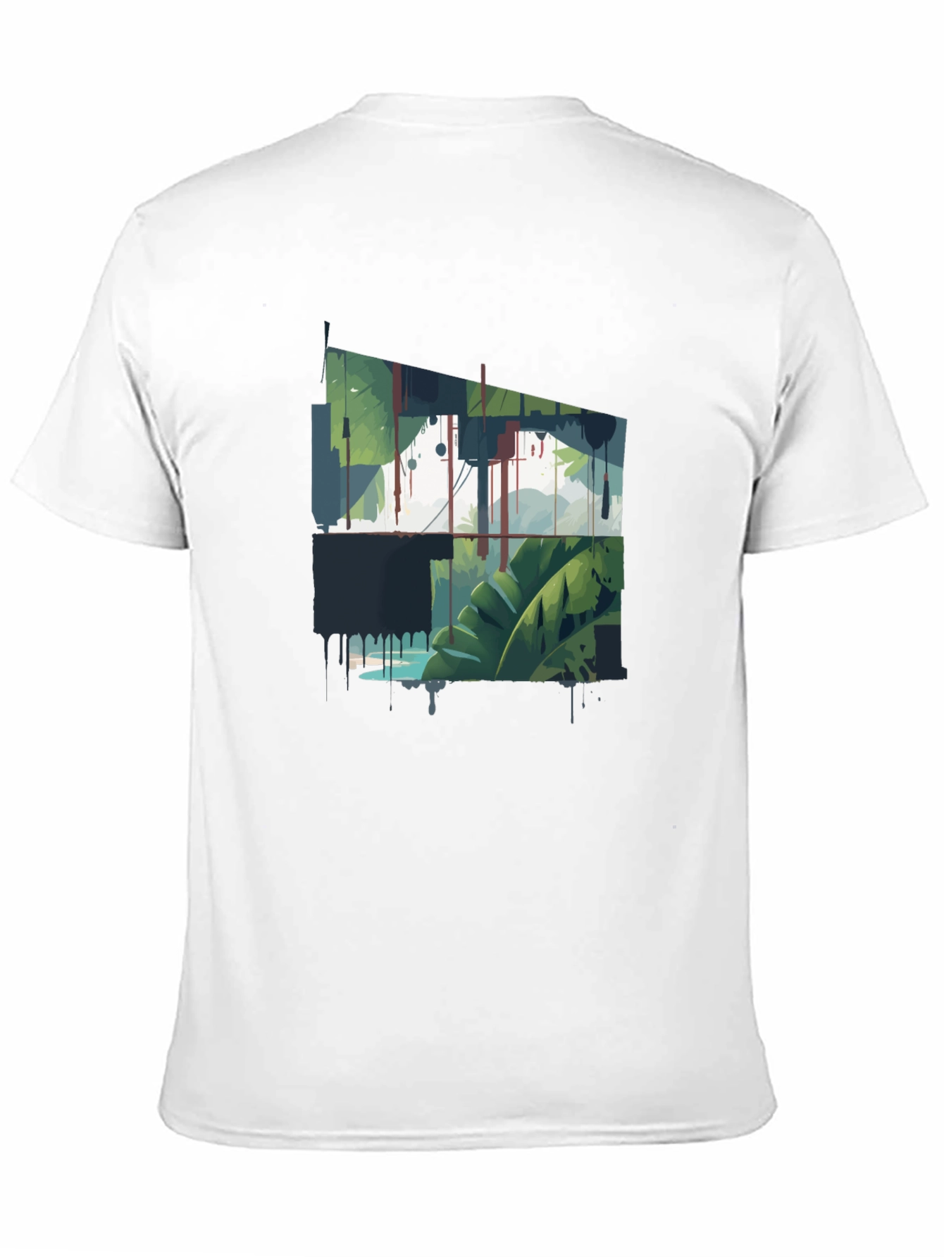 Tropical Graphic Print Crew Neck Tee
