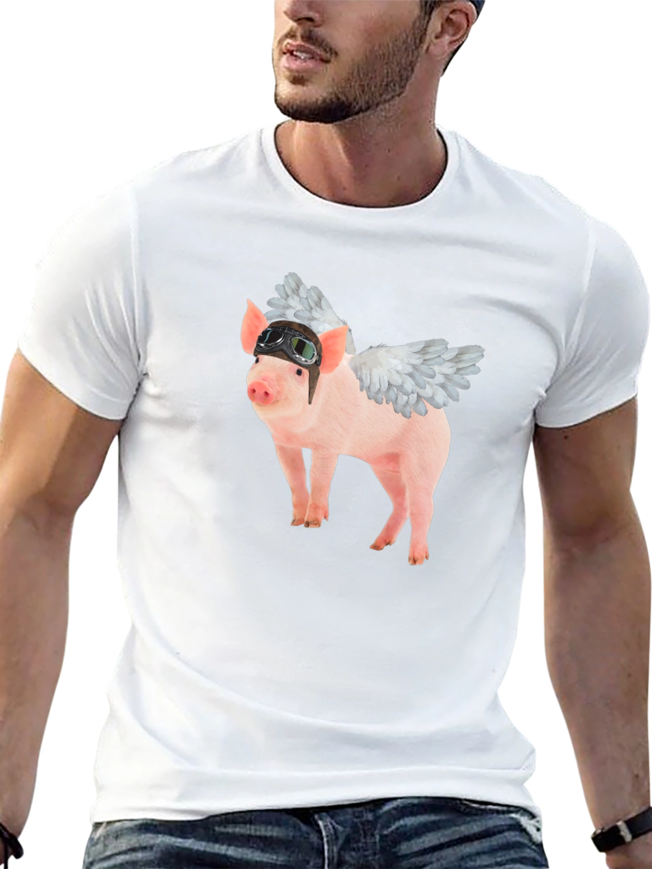 Flying Pig Aviator Black T-Shirt