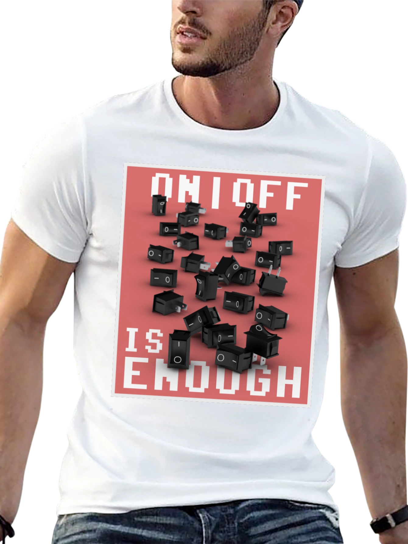 On/Off Switch T-Shirt - Black Graphic Tee