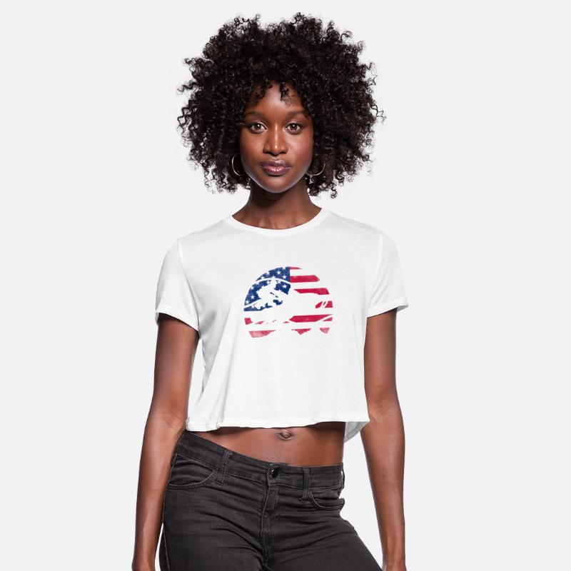 Snowmobile USA American Flag Snocross Winter Sport