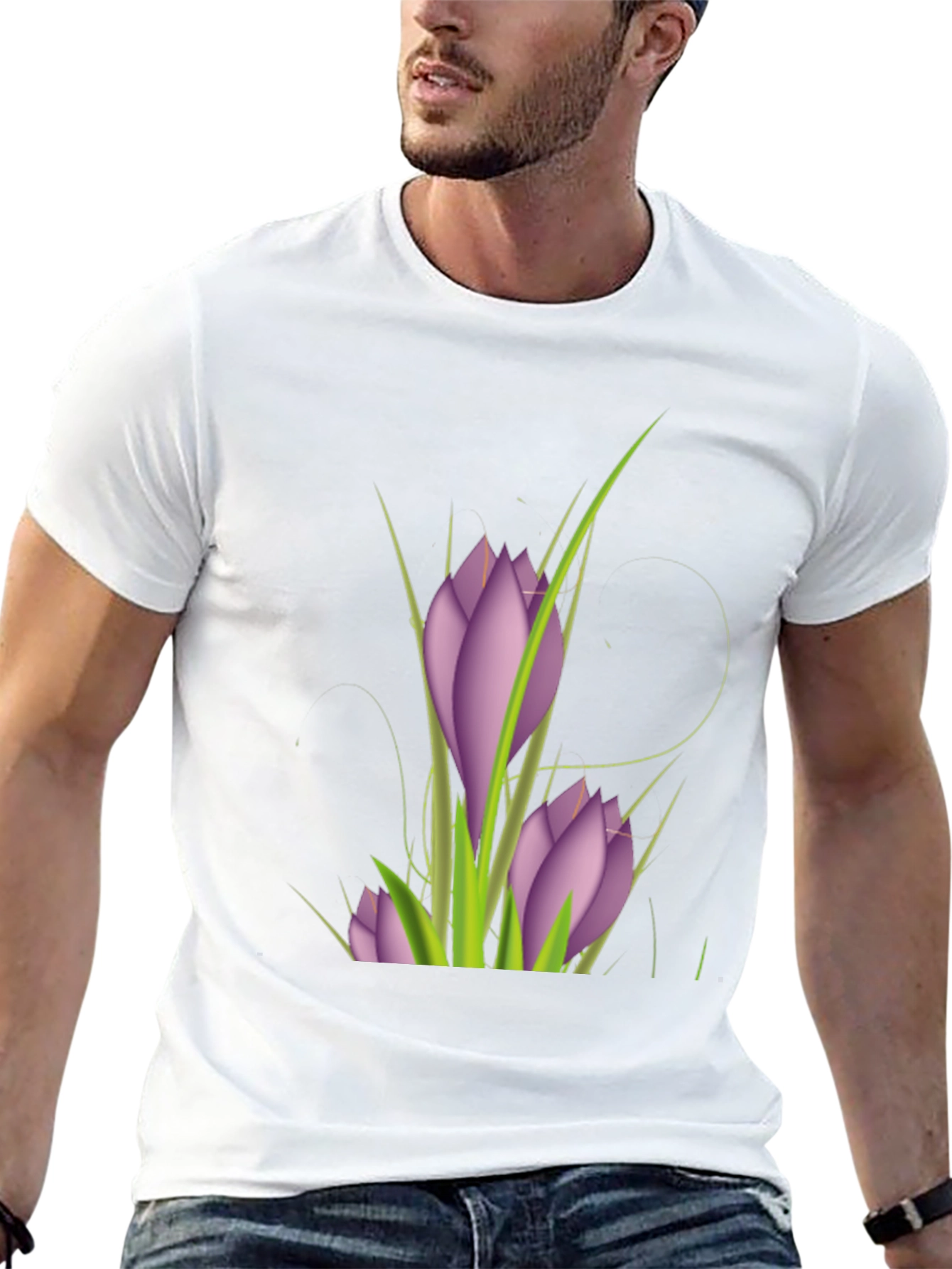 Floral Print Black T-Shirt