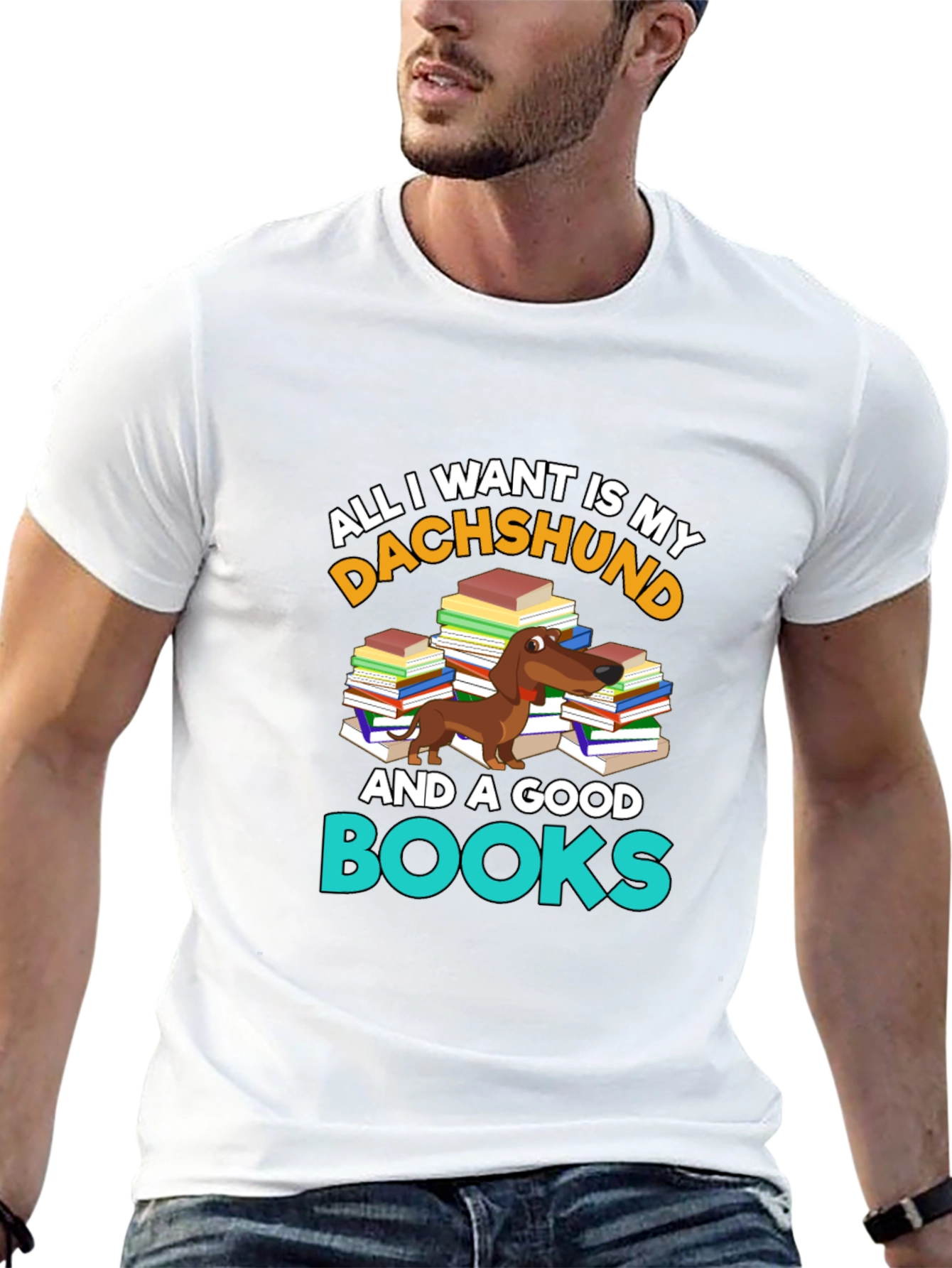Dachshund and Books T-Shirt