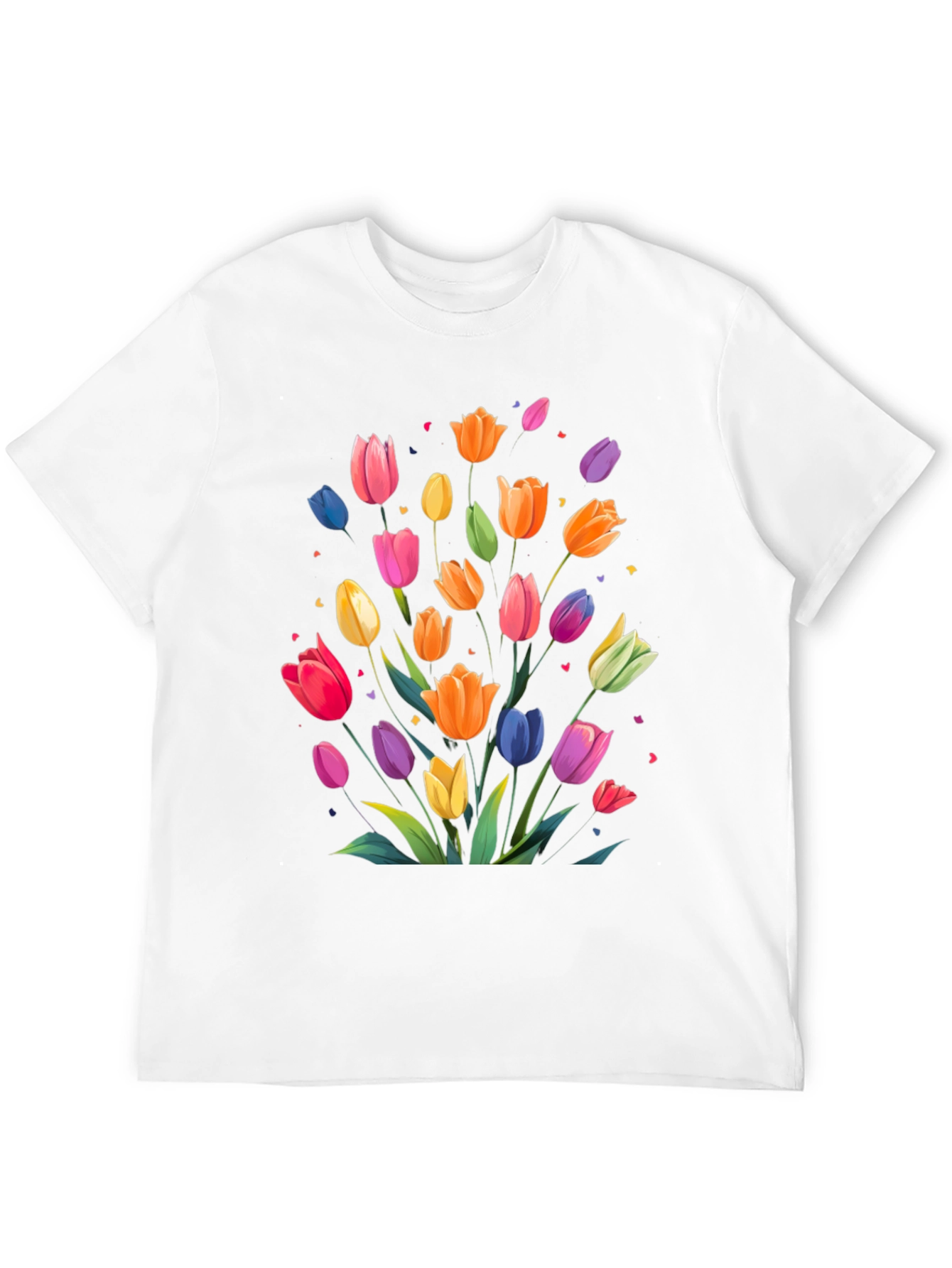 Floral Tulip Graphic Tee - Black