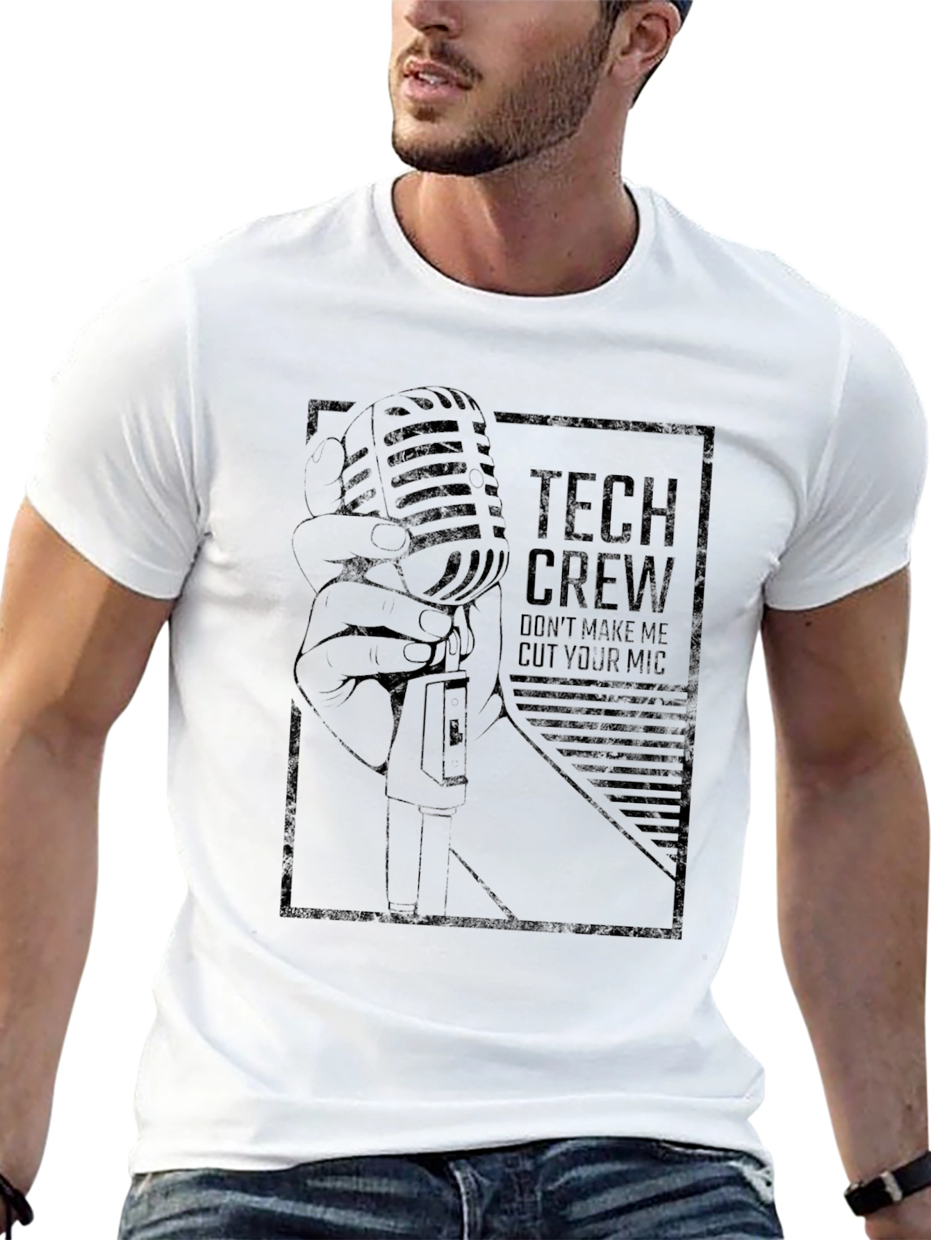 Tech Crew Microphone Graphic T-Shirt