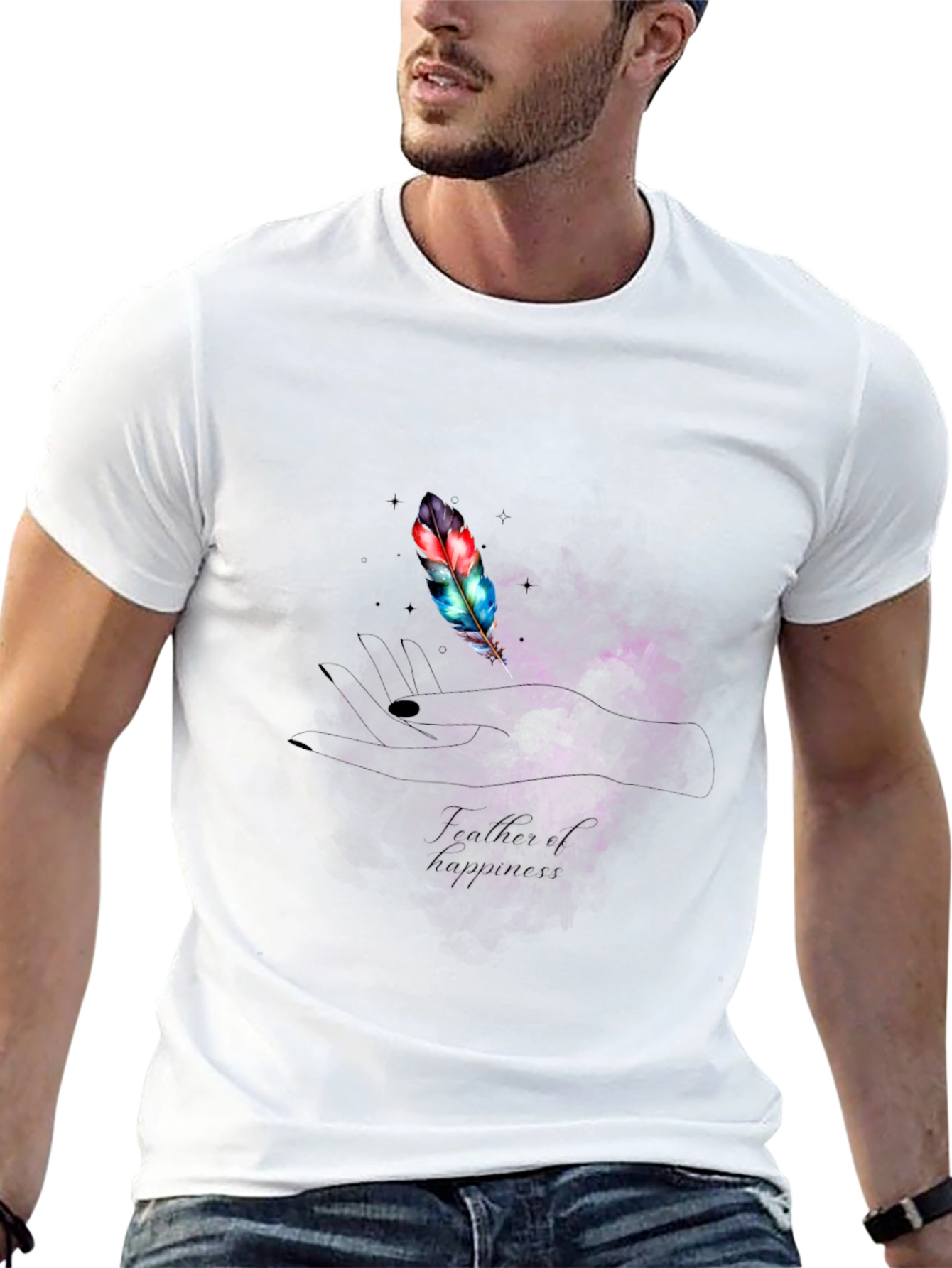 Feather of Happiness Graphic T-Shirt