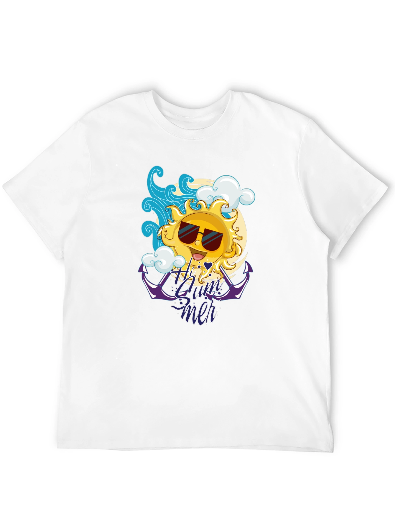 Summer Vibes Black T-Shirt - Cool Sun Design