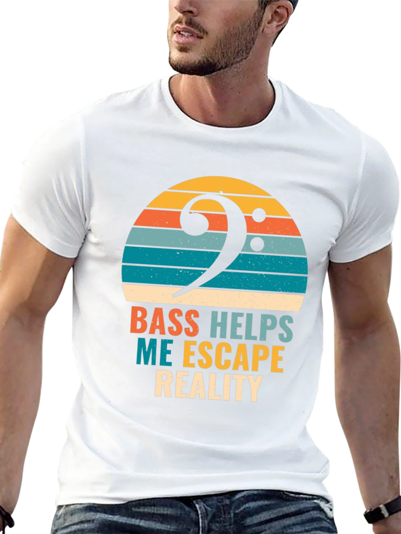 Bass Helps Me Escape Reality T-Shirt - Musician Tee