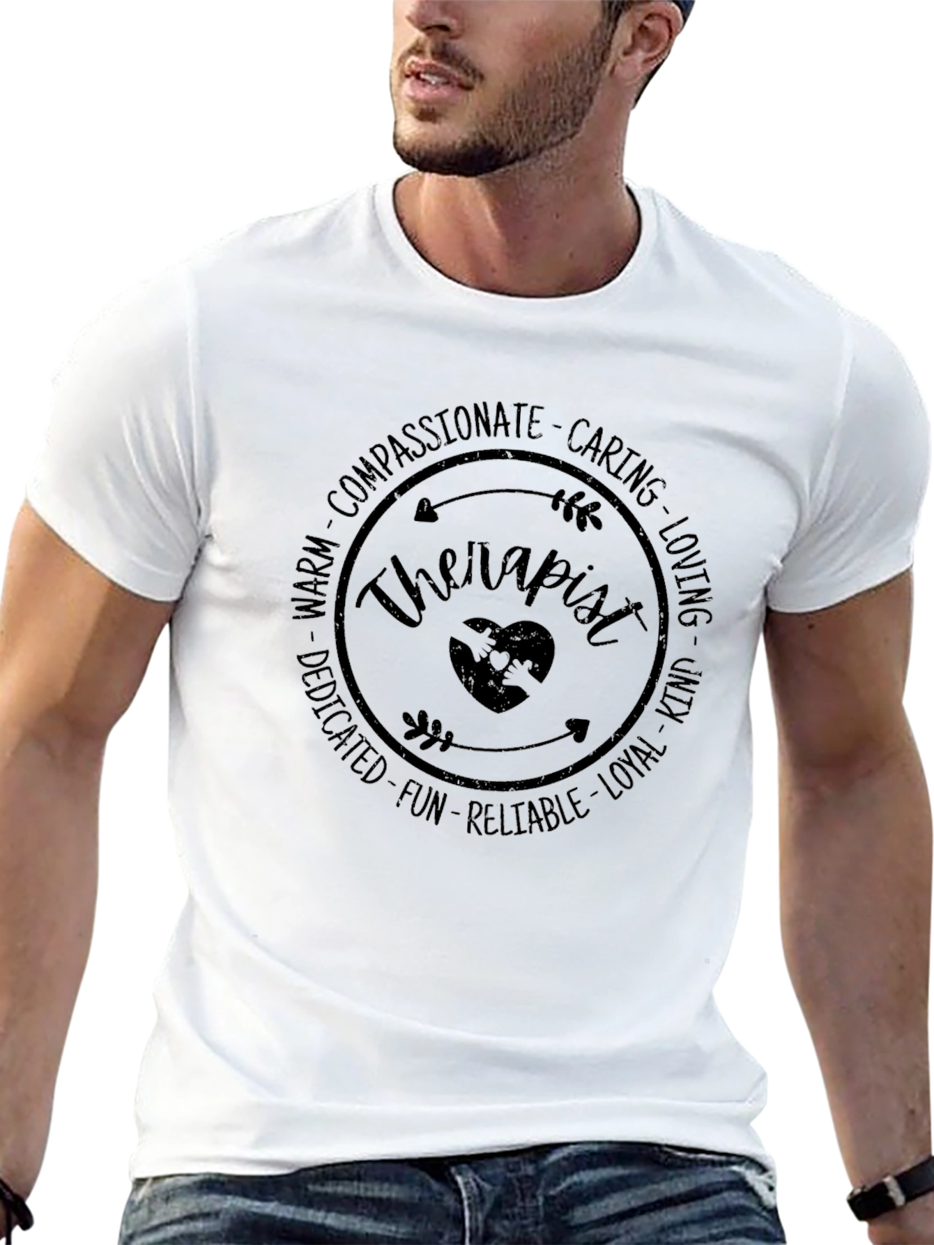 Therapist Qualities Graphic T-Shirt - Black