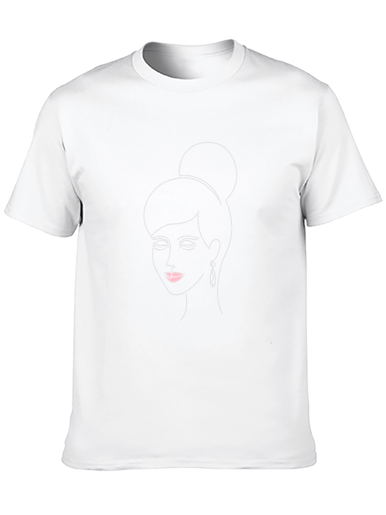 Minimalist Woman Portrait Black T-Shirt
