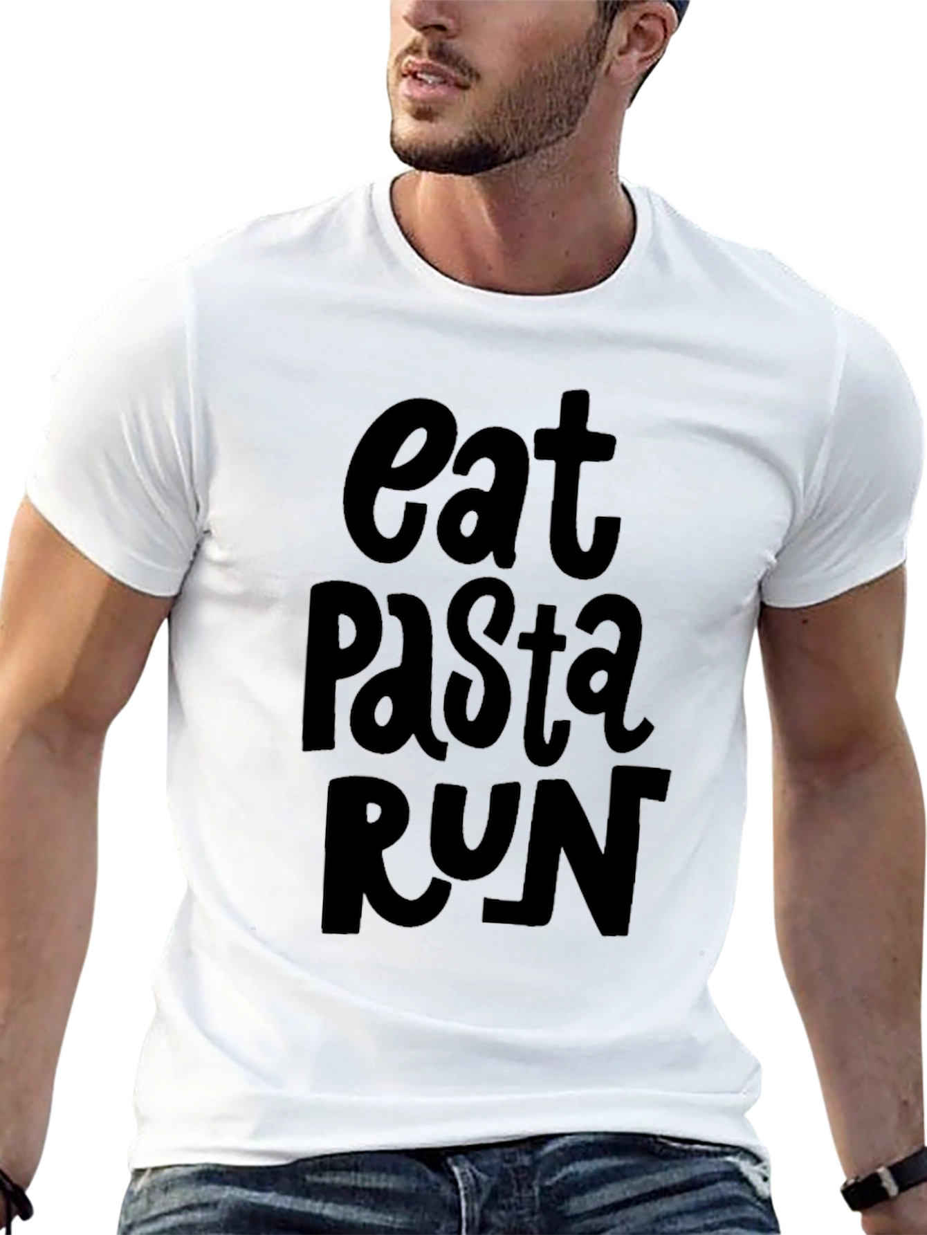 Eat Pasta Run Graphic Tee - Black