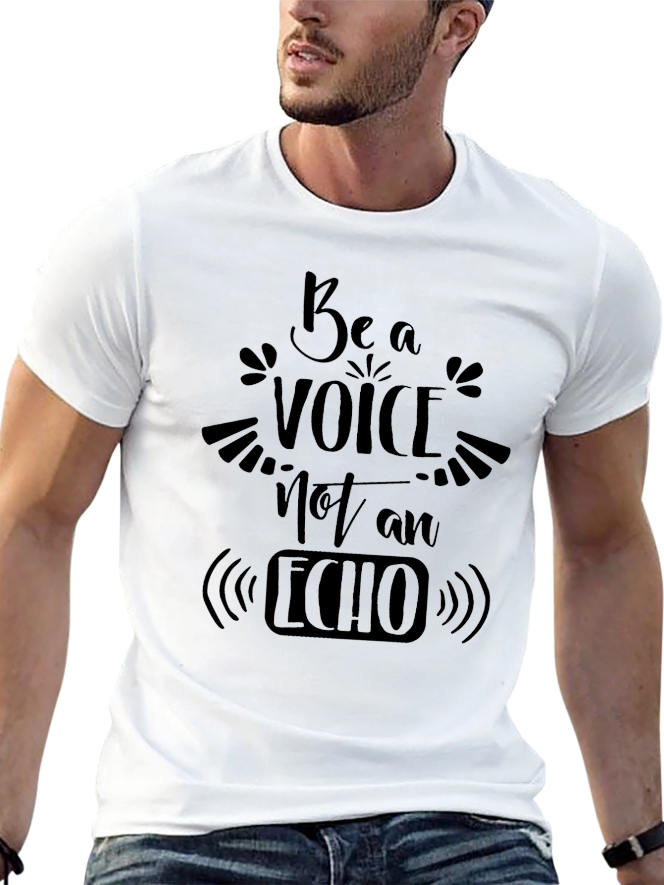 Be a Voice Not an Echo Black Graphic Tee