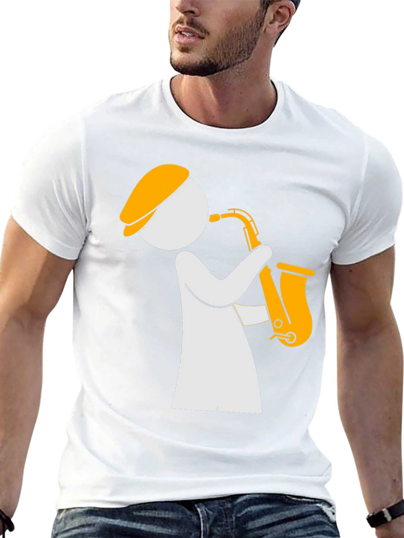 Cool Sax Player Graphic T-Shirt