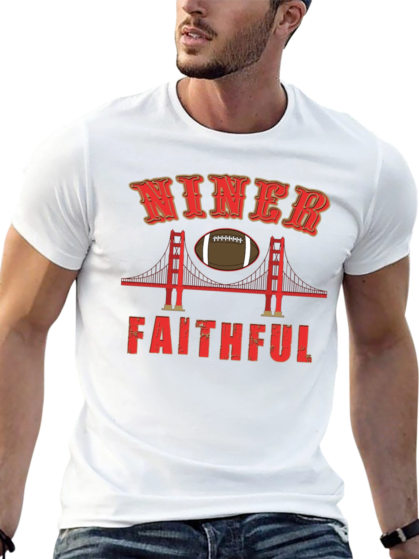 Niner Faithful Football T-Shirt