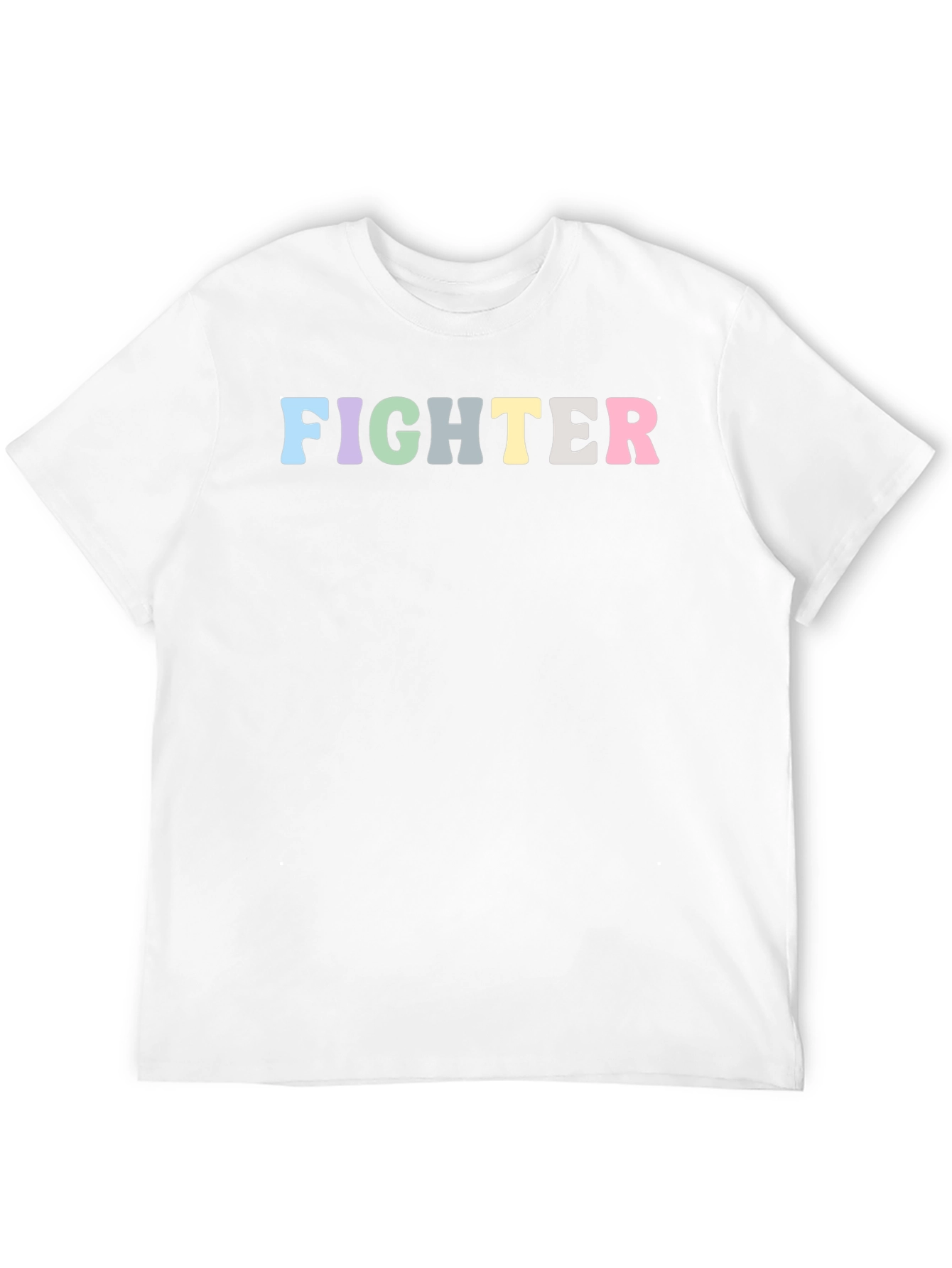 Fighter Rainbow Text Black T-Shirt