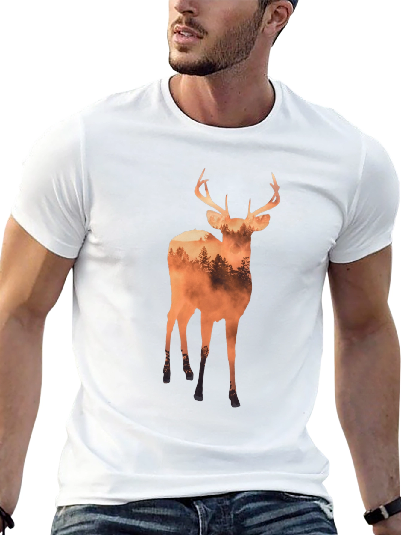 Deer Forest Graphic Tee - Nature Inspired T-Shirt