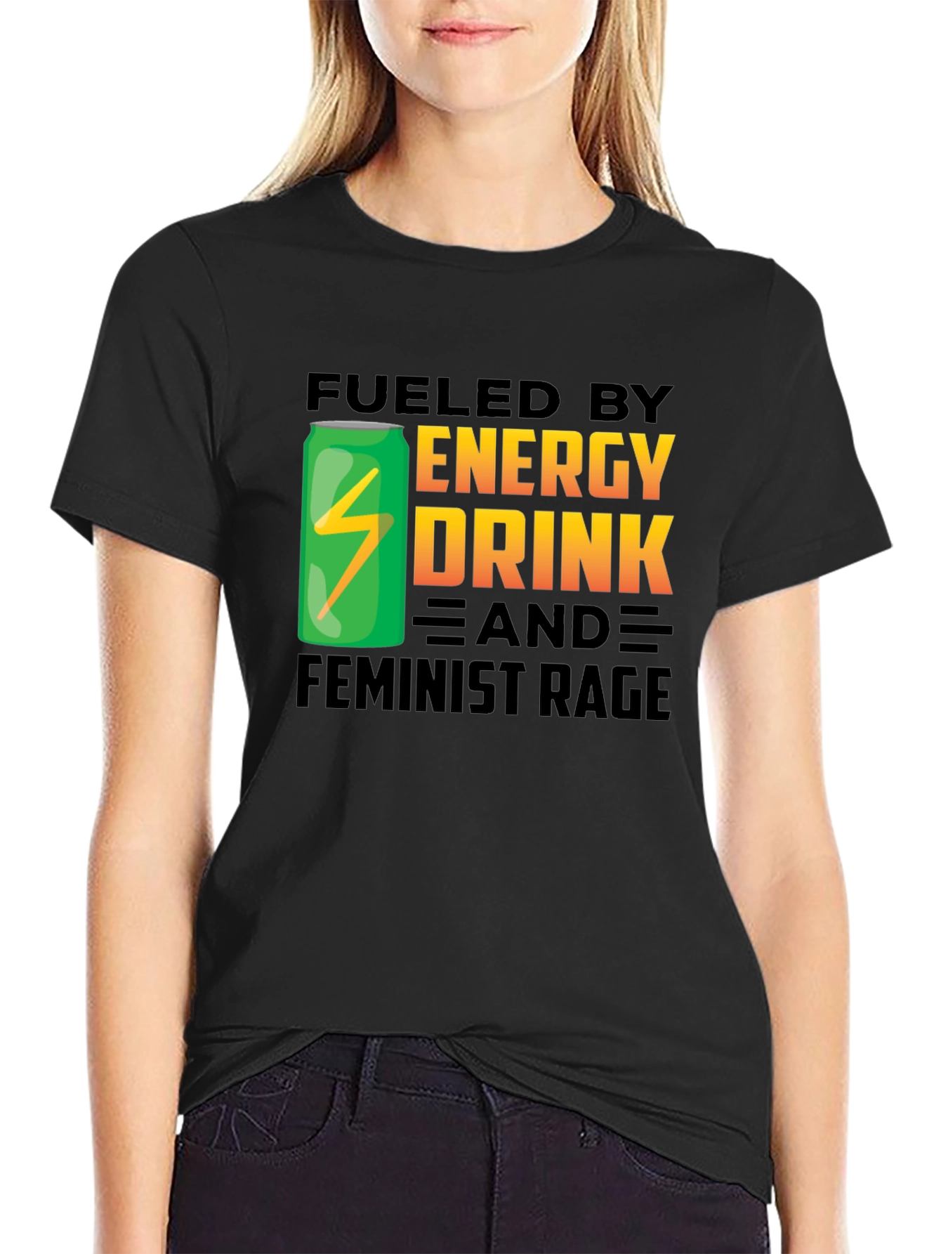 Fueled by Energy Drink and Feminist Rage T-Shirt