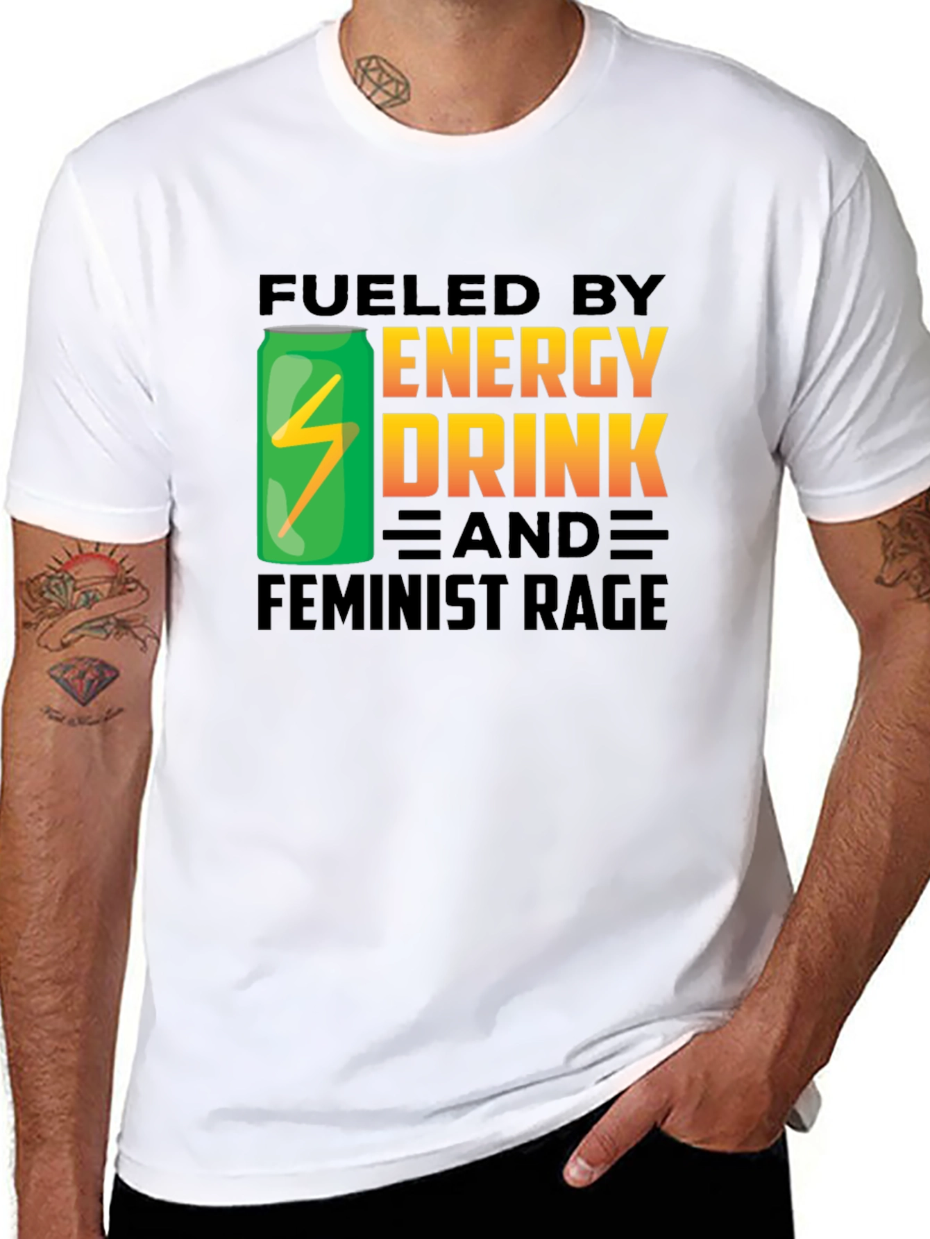 Fueled by Energy Drink and Feminist Rage T-Shirt