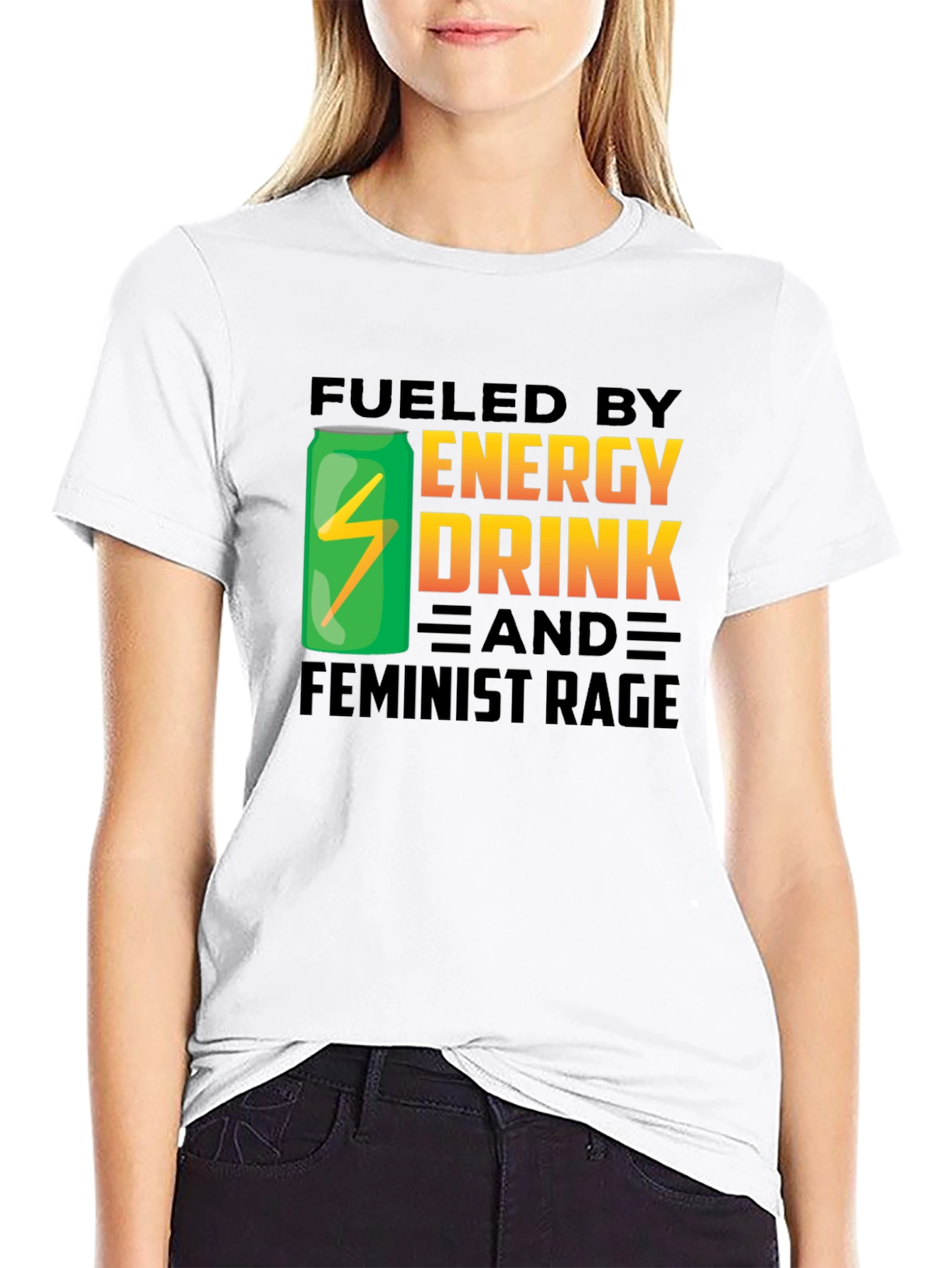 Fueled by Energy Drink and Feminist Rage T-Shirt