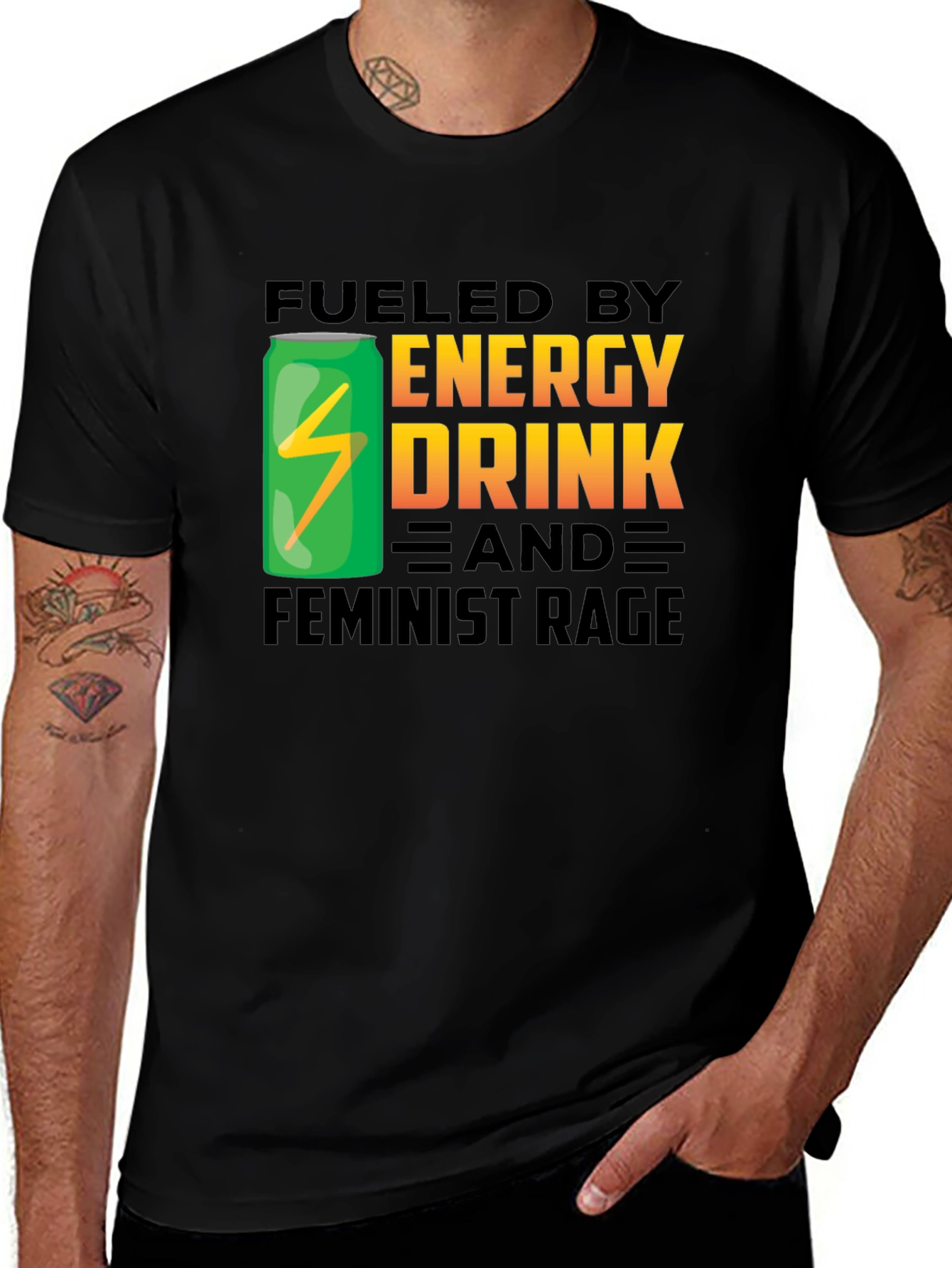 Fueled by Energy Drink and Feminist Rage T-Shirt