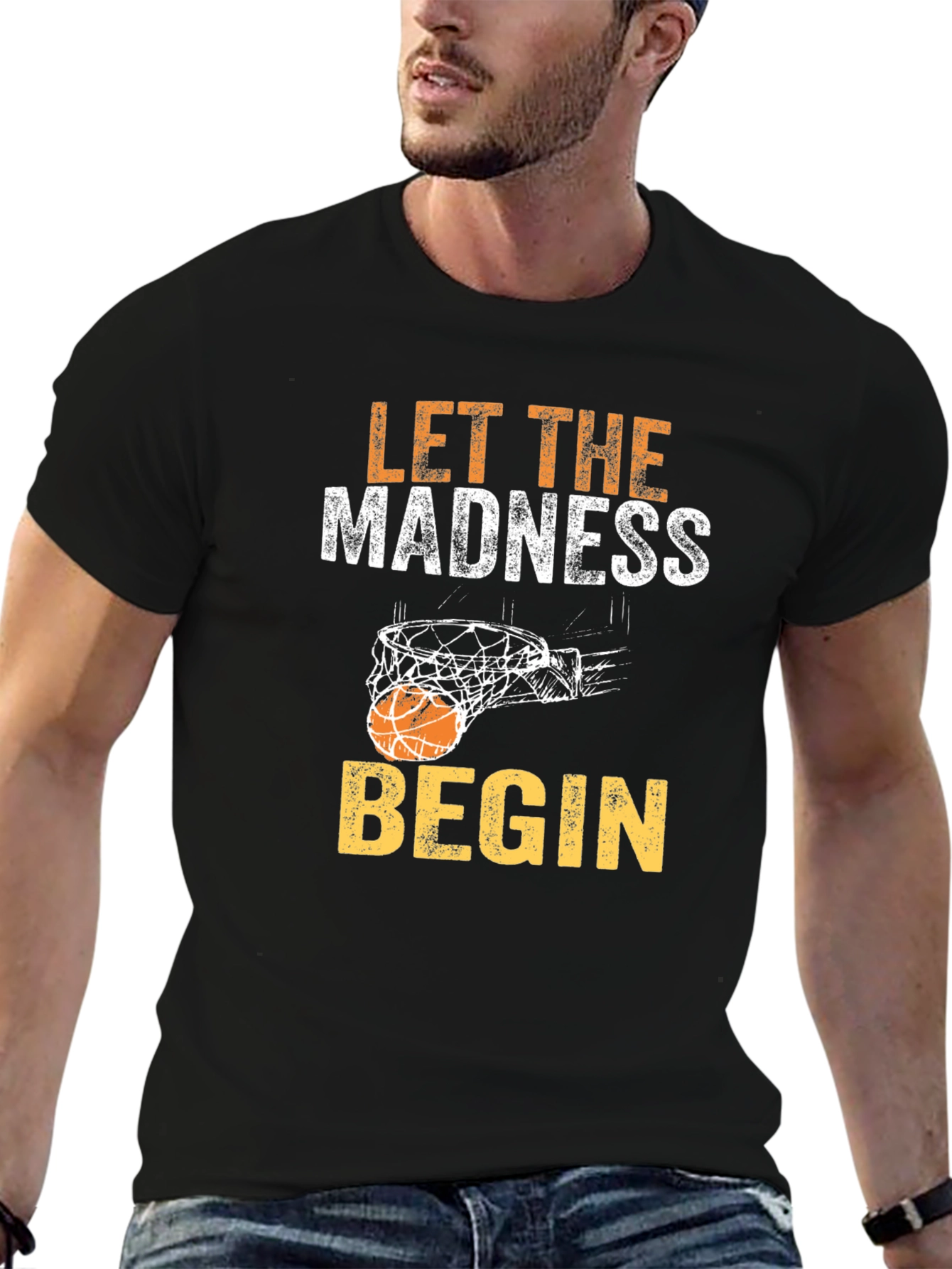 Let the Madness Begin Basketball Graphic T-Shirt