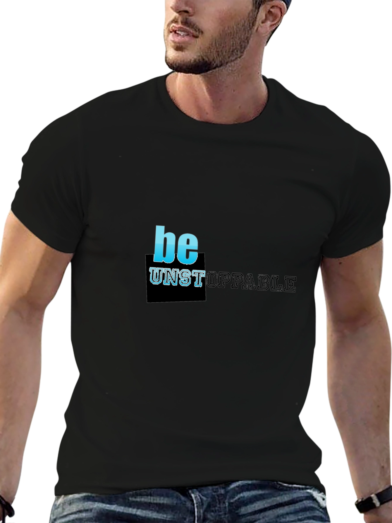 Be Unstoppable Black Graphic T-Shirt