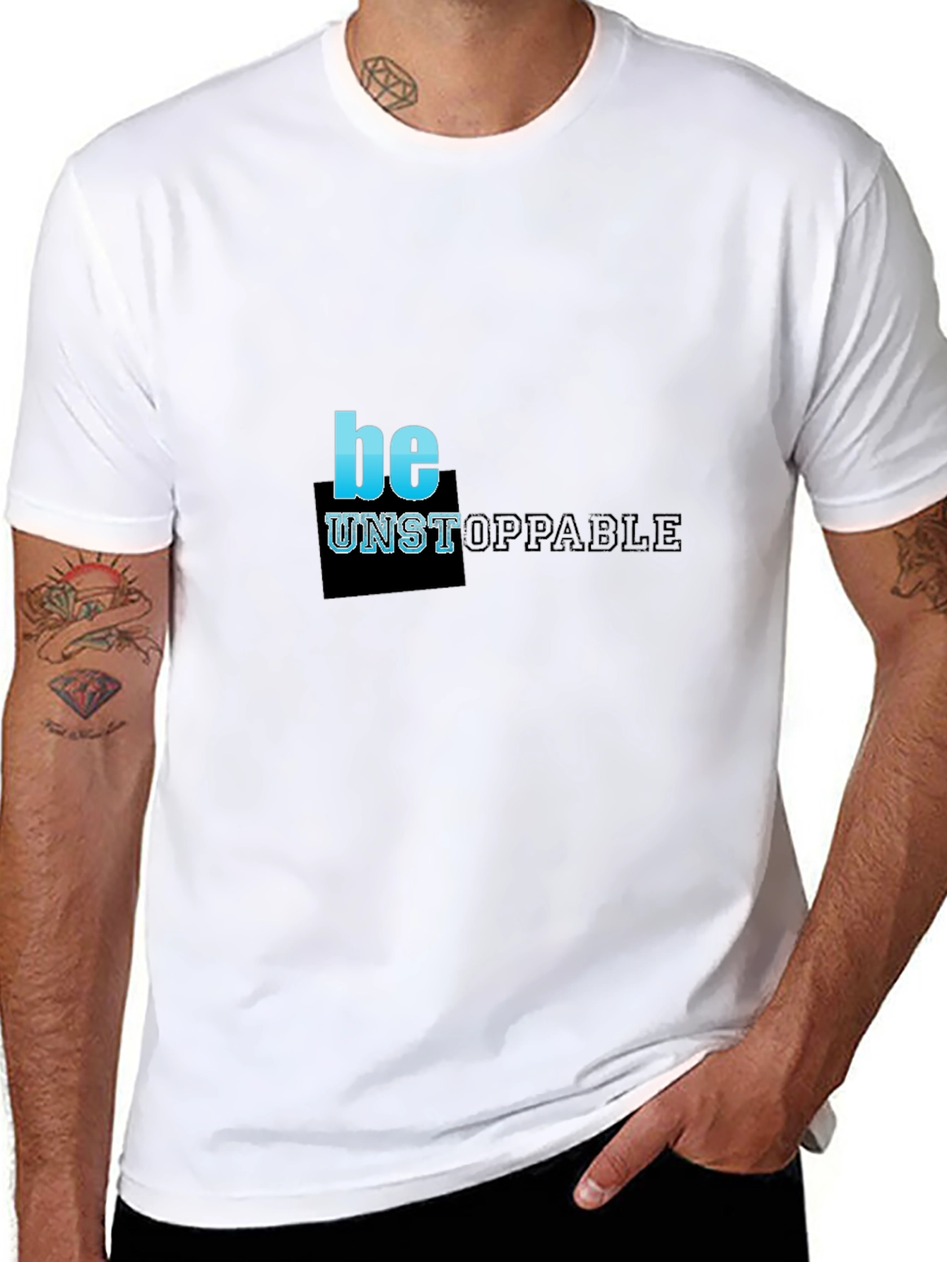 Be Unstoppable Black Graphic T-Shirt