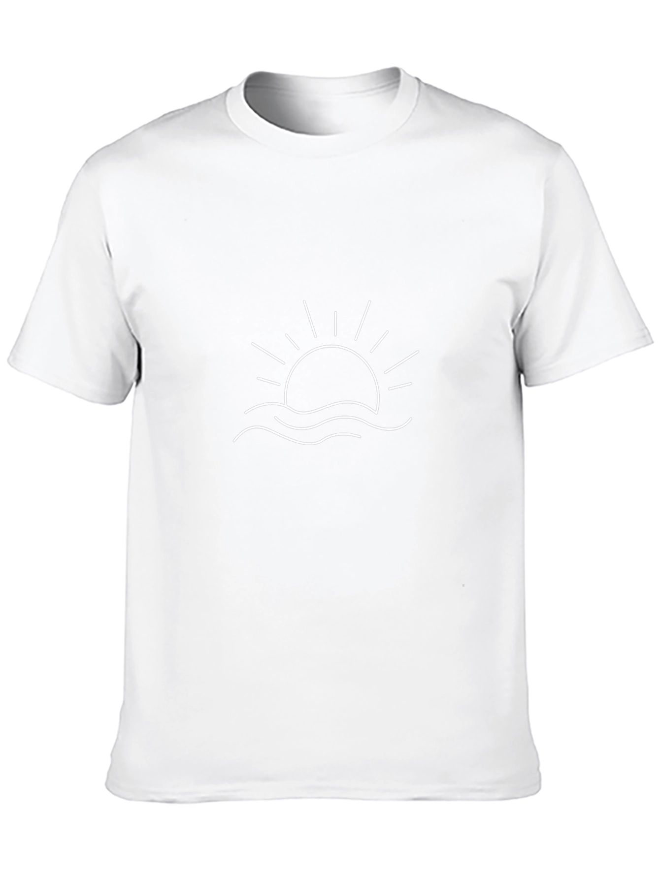 Minimalist Sun & Waves Black T-Shirt