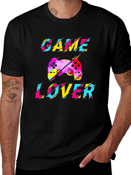 Game Lover Graphic Tee - Black Cotton T-Shirt