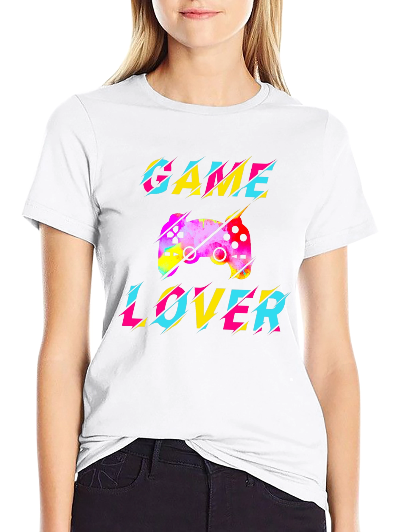 Game Lover Graphic Tee - Black Cotton T-Shirt