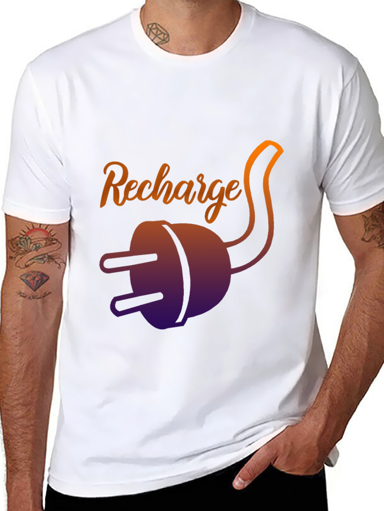 Recharge T-Shirt: Stylish Comfort in Black