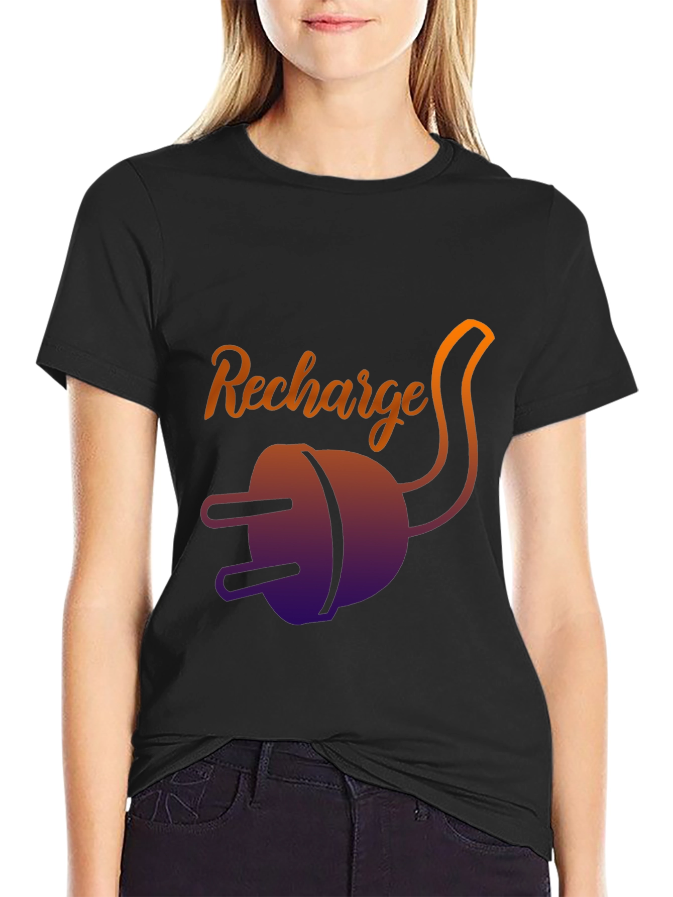 Recharge T-Shirt: Stylish Comfort in Black