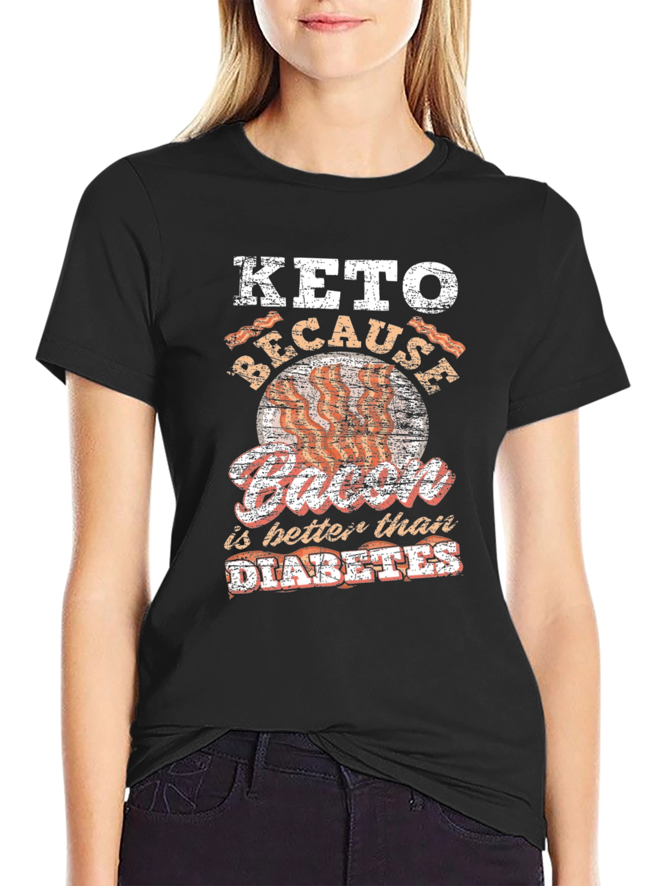 Keto Bacon Better Than Diabetes Graphic T-Shirt