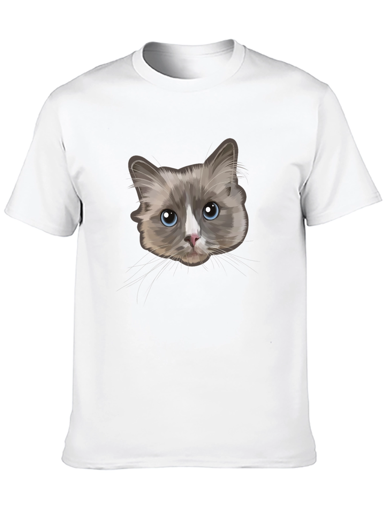 Cat Face Graphic T-Shirt - Unisex Black Tee