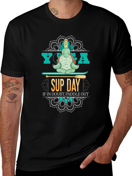 Yoga Sup Day Turtle Graphic T-Shirt
